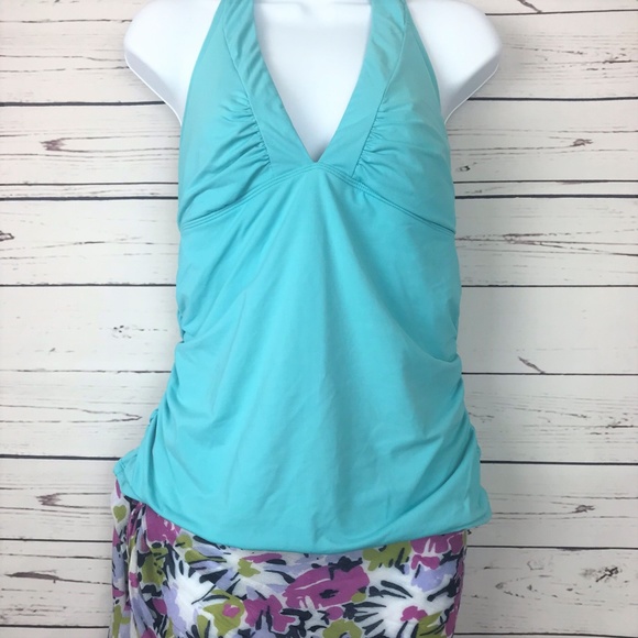 Athleta Other - Athleta  Shirrendipity Halter Tankini Top Size L